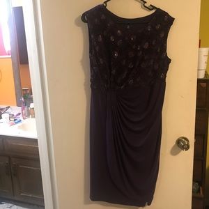 Beautiful dark purple dress with sequins top